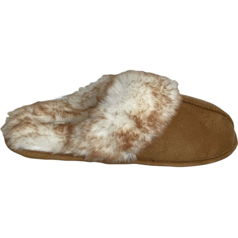 🌹NWT Women’s Slippers Size S 6-7 JESSICA SIMPSON MICRO SCUFF SLIPPERS Tan